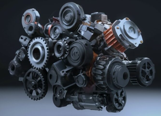 gears working motor