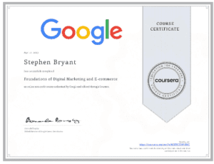 Google Certificate Steve - Digital Marketing / E-commerce
